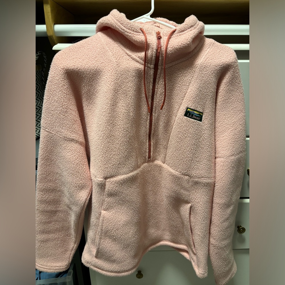 Women’s LL Bean pink half zip